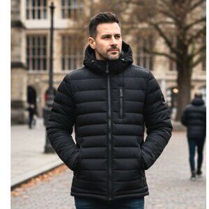 Moose Knuckles Fullcrest Men's Black Slim Fitting Jacket, Size Medium, Preowned